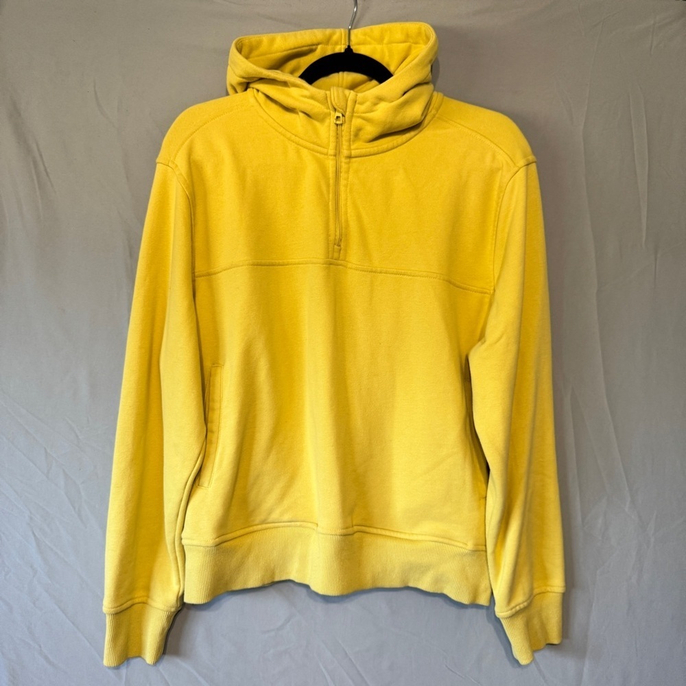 Zyia Womens 1/4 Zip Annette Yellow Hoodie Lounge Athleisure Fitness Comfort READ